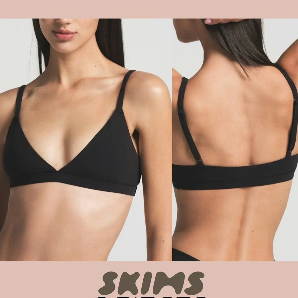 NWD $68 Skims [ 2PC Small ] Fits Everybody Bralette in Black‎ + Sienna #T2123 - Picture 4 of 16
